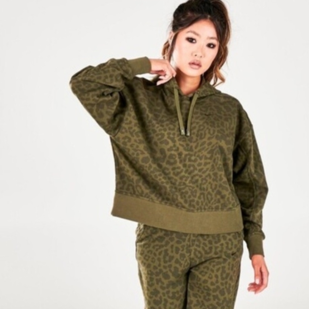 Nike Olive and Black Camo Hoodie